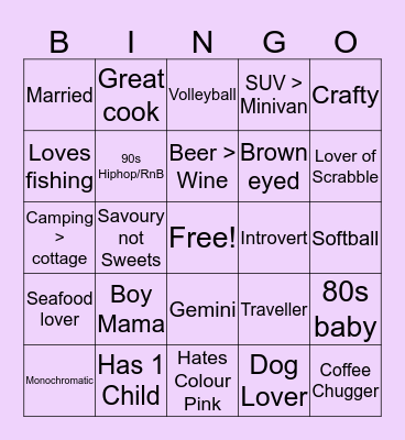 How Similar Are You to ALLISON Bingo Card