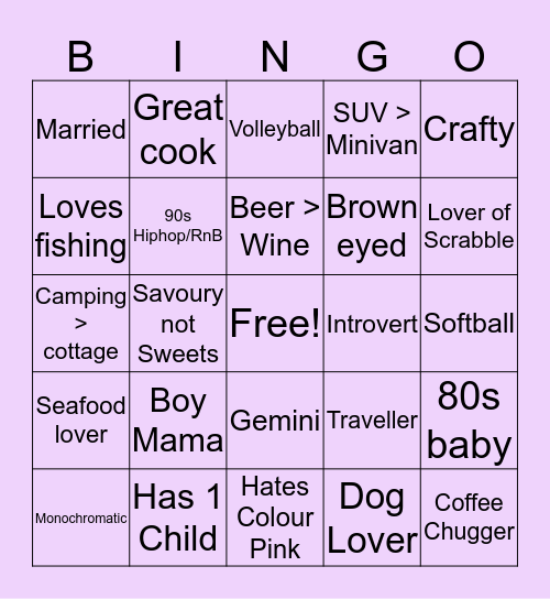 How Similar Are You to ALLISON Bingo Card