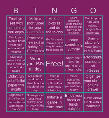 April Blissberry Bingo Card