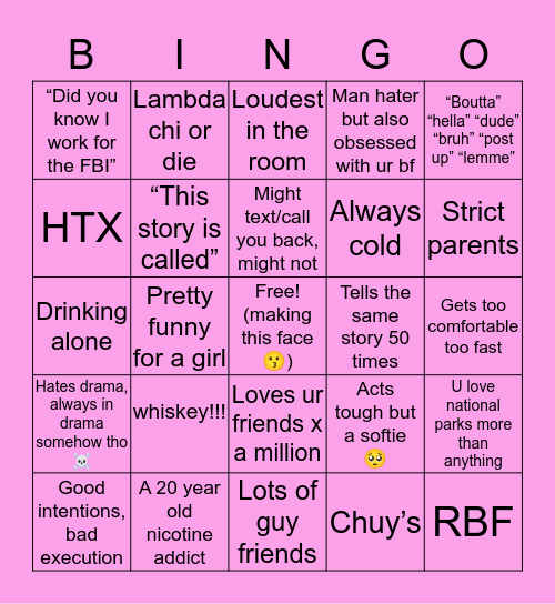 Sav Bingo (send it back :)) Bingo Card