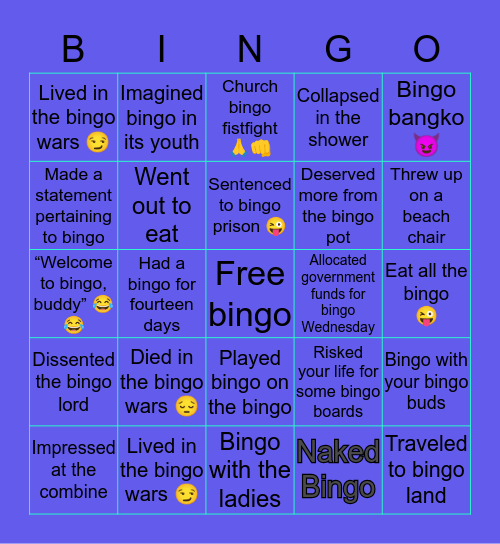 BINGO: BINGO EDITION Bingo Card