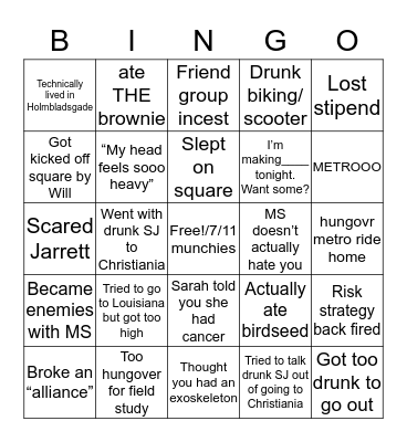 FMS Bingo Card