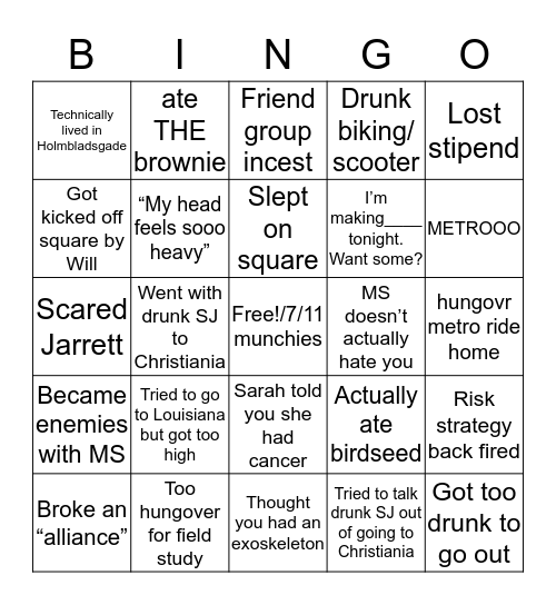 FMS Bingo Card