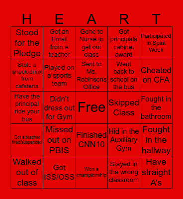 MOORESVILLE BINGO Card