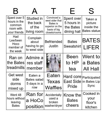 Bates Bingo Card