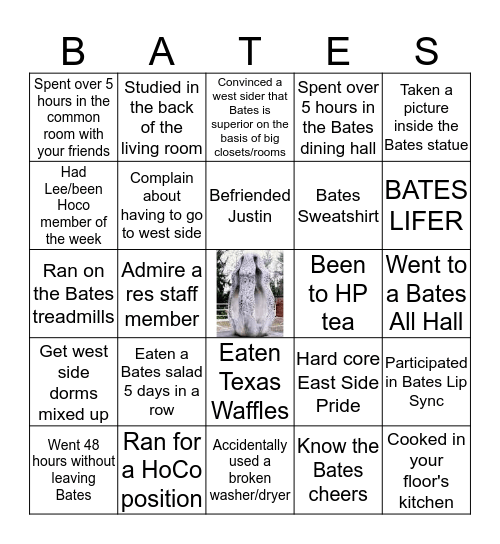 Bates Bingo Card