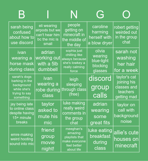 Episcagang Bingo Card