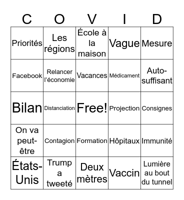 COVID Bingo Card