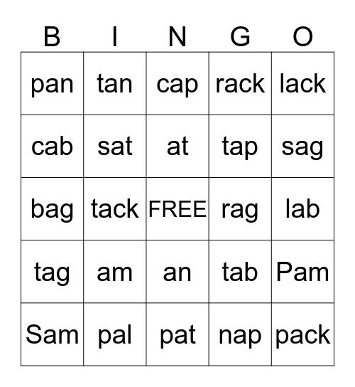 Week 1 and 2 Bingo Card