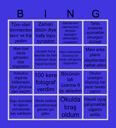 Pilotaj Bingo Card