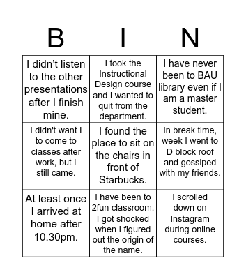 BAU EDUCATION TECHNOLOGY BINGO Card