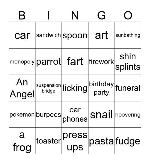 OMG - Tuesday night 07.04.2020 Bingo Card