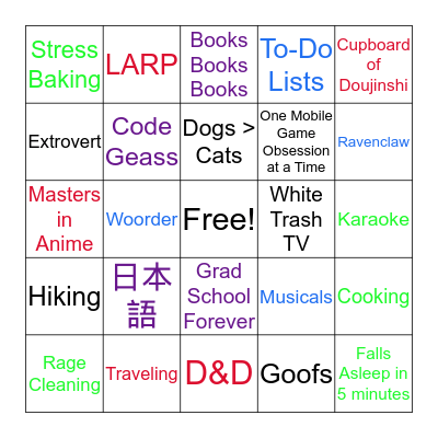 How Similar Are You To Jill? Bingo Card