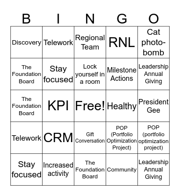 Conference Call Bingo - April 9, 2020 Bingo Card