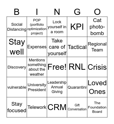 Conference Call Bingo Card