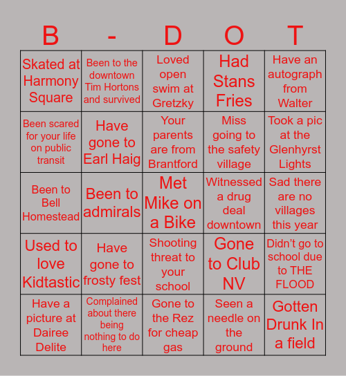Brantford Bingo Card