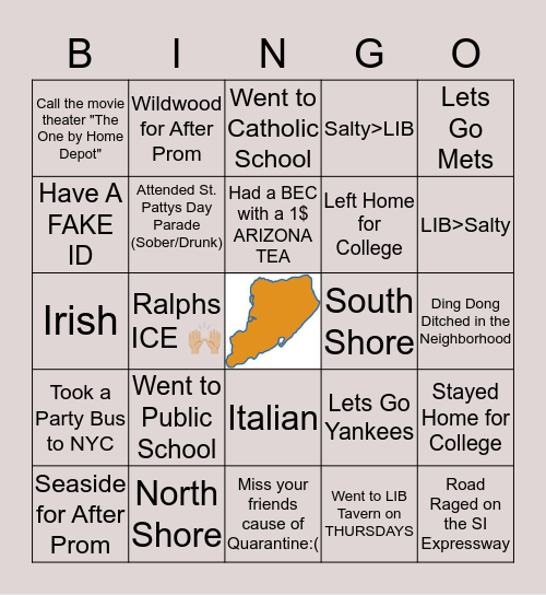 Staten Island Bingo Card