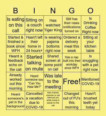 Staff Development Call Bingo Card