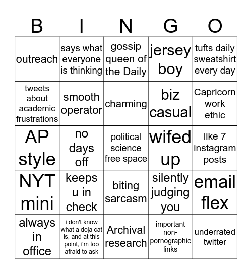 two l's, two c's Bingo Card