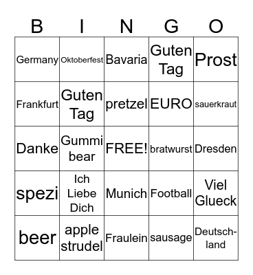 OKTOBERFEST BINGO Card