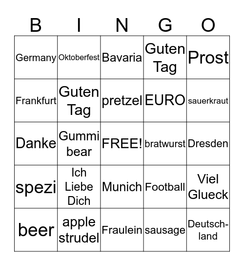OKTOBERFEST BINGO Card