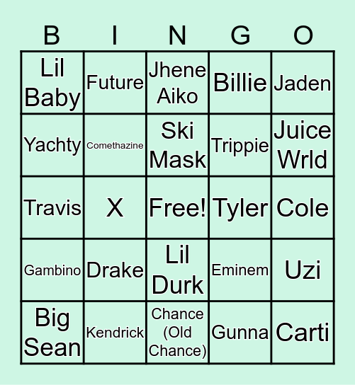 Khalil's Music  Bingo Card