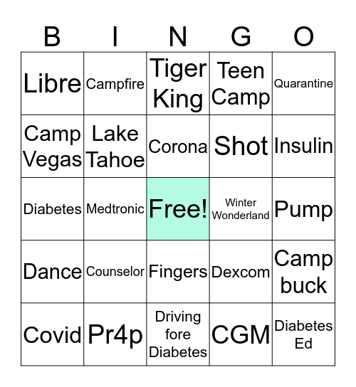 Quarantine 2020 : Camp Vegas Bingo Card