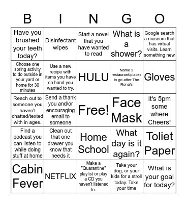 THE RONA'S Bingo Card
