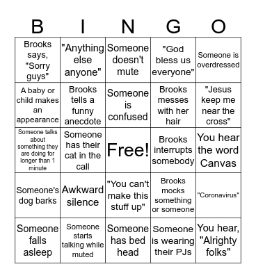 Zoom Call Bingo Card