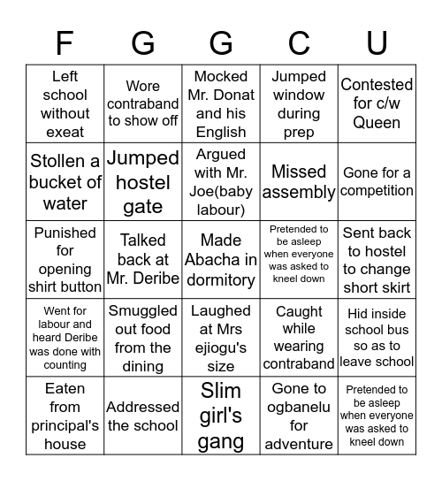 Bingo Card