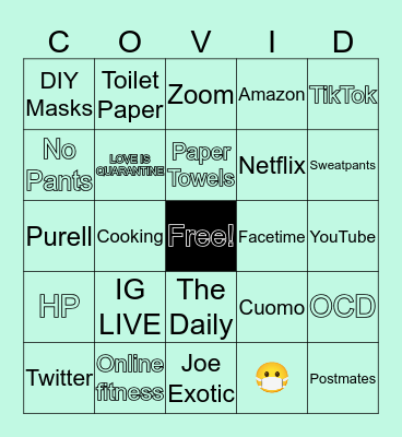CORONA BINGO Card