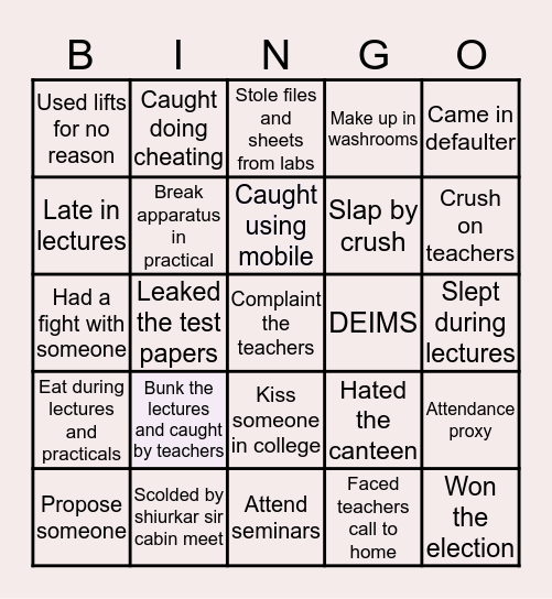 Deogrians bingo😎😎🤘 Bingo Card