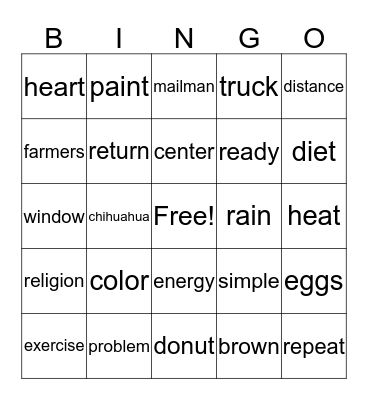 Sight Word DL 2 Review Bingo Card