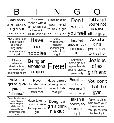 Simp bingo Card