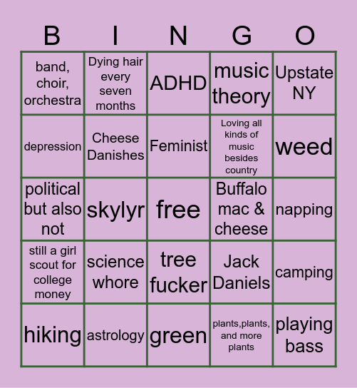 anna-rose’s bingo Card