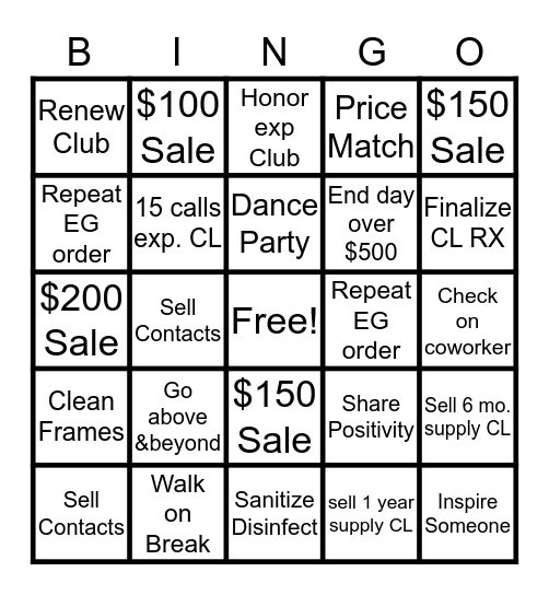 I Care Bingo!! Bingo Card