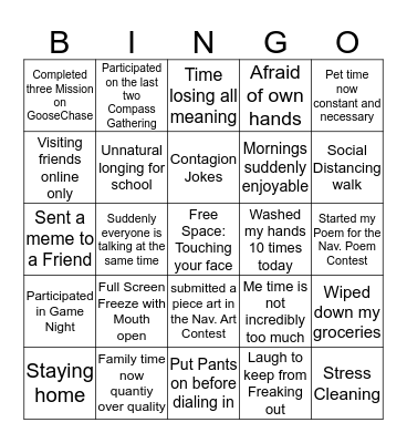 Navigator Compass Gathering Bingo Card