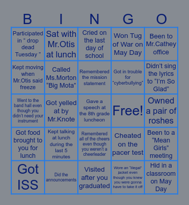 JPF Bingo Card