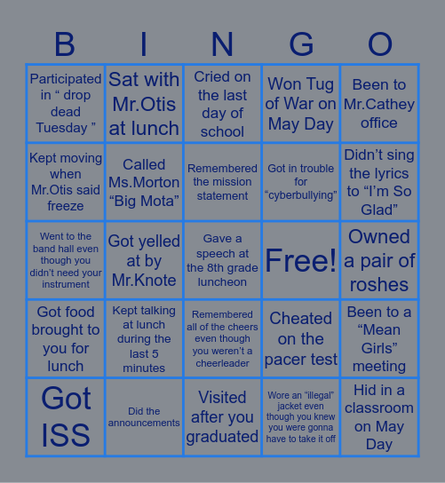 JPF Bingo Card