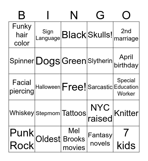 Mandii Bingo Card