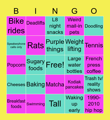 How similar are you to Char?? Bingo Card