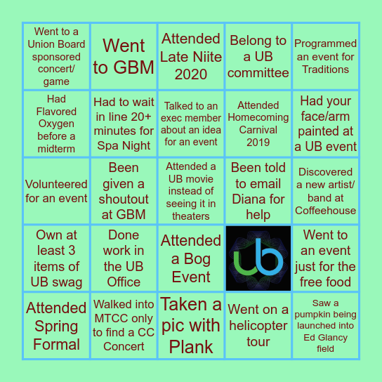 Union Board Bingo! Bingo Card