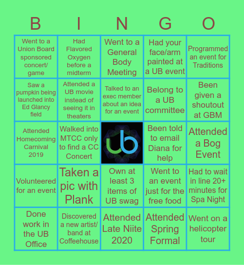 Union Board Bingo! Bingo Card