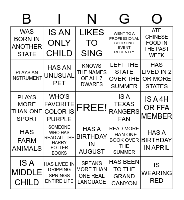 HOMEROOM Bingo Card