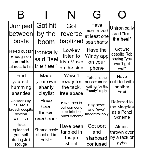 Magpie Bingo Card