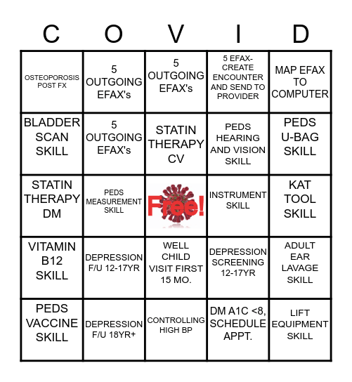 COVID BINGO Card