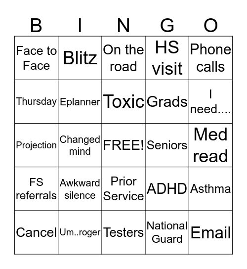 IPR Bingo Card