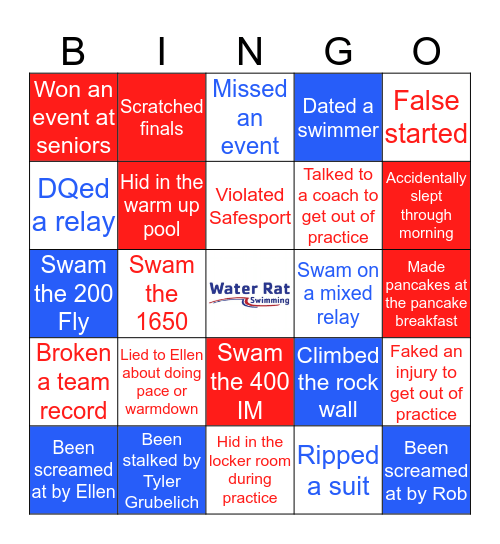 WRAT Team Bingo Card