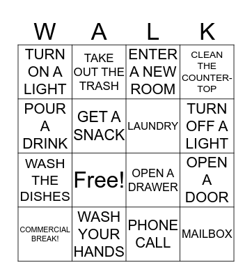 WALKING BINGO Card