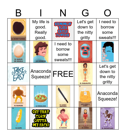 NACHO LIBRE Bingo Card